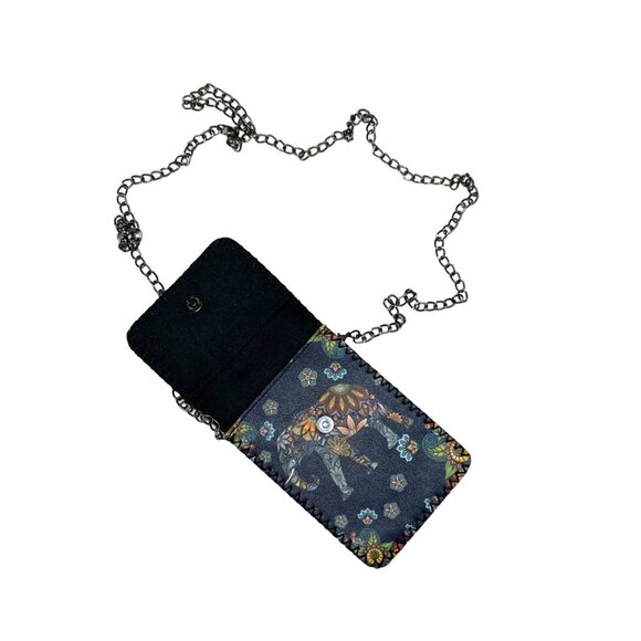 Small Minimalist Crossbody Colorful Floral Elephant Boho Gypsy Purse - Picture 2 of 6